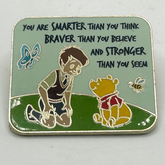 Disney Pin 2021 Winnie Pooh & Christopher Robin Smarter Braver Stronger EUC - Picture 1 of 4
